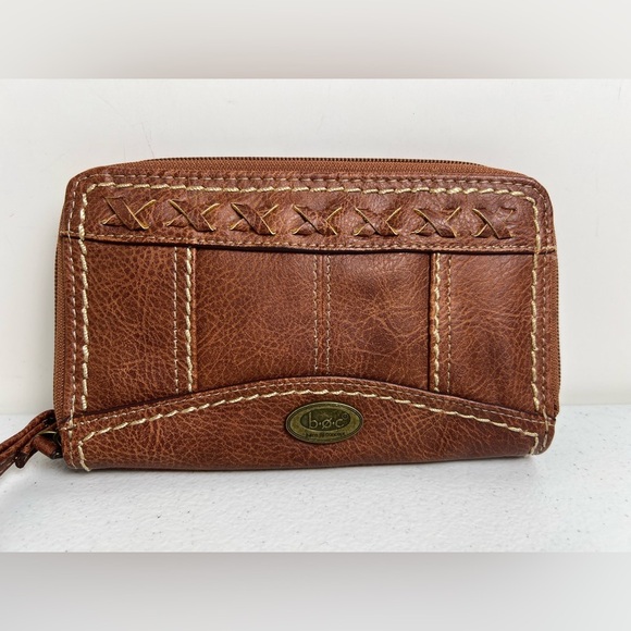 BOC Born Concepts 8” Wallet Wristlet Faux Leather Brown Dual Zip Around India - Picture 3 of 11